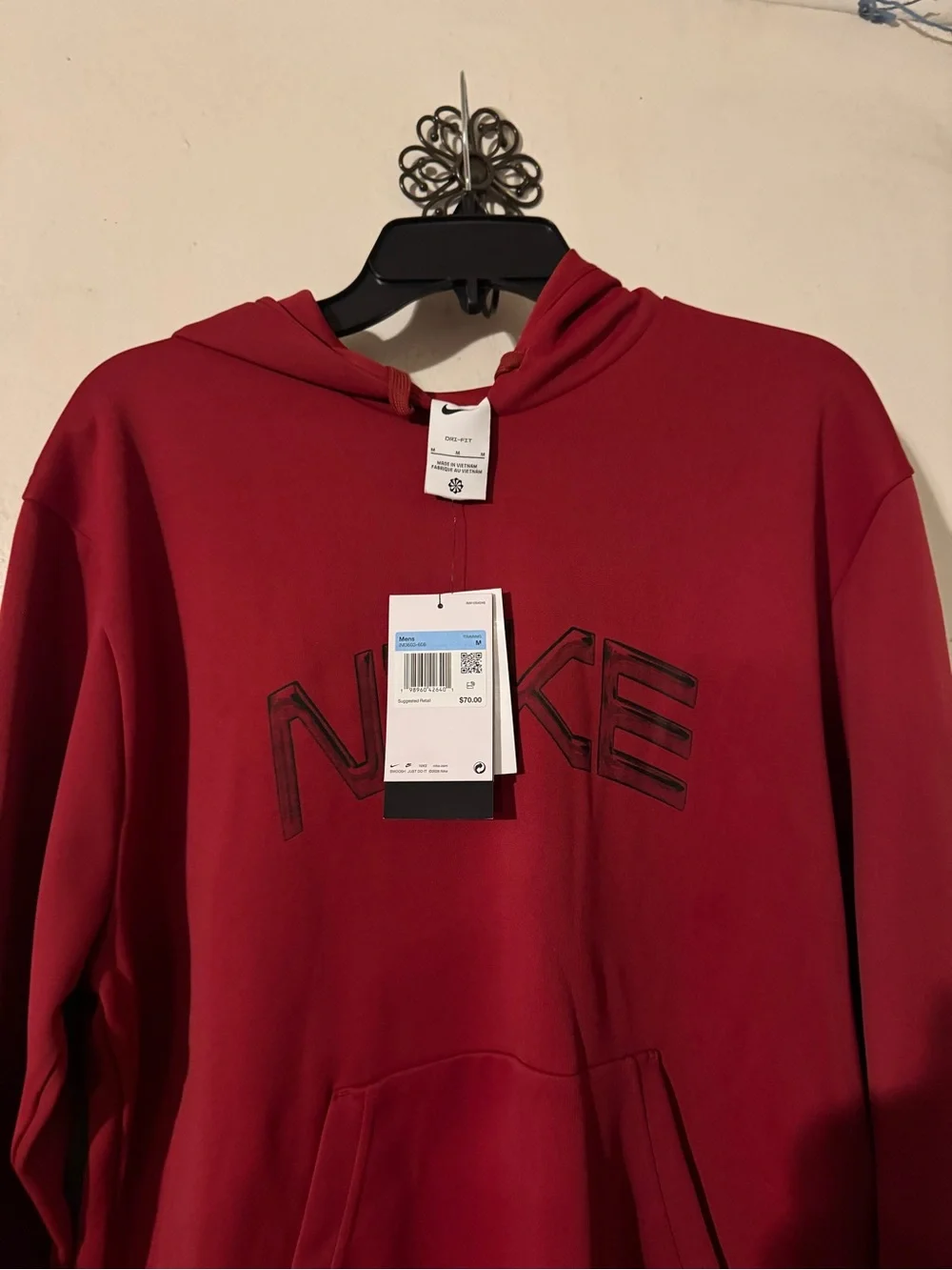 Nike Men's Bright Red Logo Hoodie